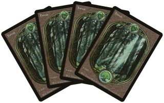 Forest [4x X4] Unglued Nm - M Basic Land Extended / Full Art Magic Cards Abugames
