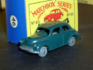 Matchbox Moko Lesney Morris Minor 1000 46 A2 Blu Grn D - C Mw Vnm Sc4 Crafted Box