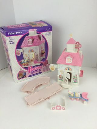 Vintage Fisher Price Precious Places Blue Ribbon Pony Stable 5152