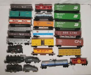 Lmas Ho Scale Freight Cars & Bachmann A.  T.  & S.  F.  Loco And Tender,