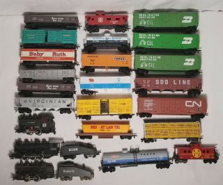 LMAS HO Scale Freight Cars & Bachmann A.  T.  & S.  F.  Loco and Tender, 2