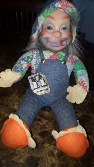 The Rushton Company Vintage Stuffed Rubber Face Clown 755