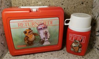 Star Wars Return Of The Jedi Ewok Wicket & R2 - D2 Thermos Lunch Box