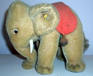 Vintage Steiff Germany Elephant Mohair Stuffed Toy About 6,  5 In By 6 In With Tag