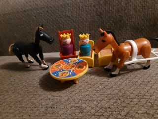 Vintage Fisher Price Little People Castle 993 Accessories King,  Prince,  Horses,