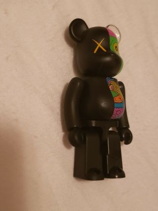Kaws Bearbrick Dissected 100 Black Medicom Toy Fake Used/Displayed 2