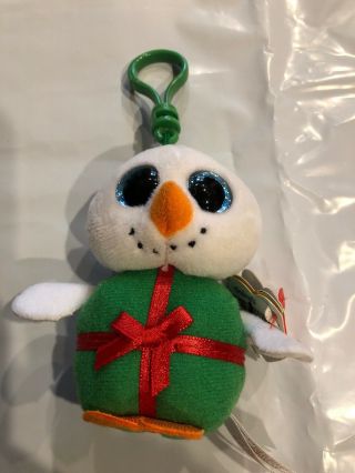 Ty Beanie Babies Shivers Clip On Christmas Snowman