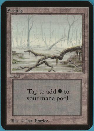 Swamp (a Light) Alpha Nm Basic Land Magic Gathering Card (id 84019) Abugames