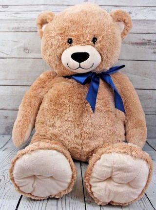 Animal Adventure Teddy Bear With Navy Blue Bow Plush 29 " Tall