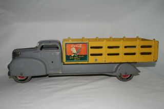 Marx 1940 ' s Large Coca Cola Sprite Boy Truck,  Grey & Yellow, 2