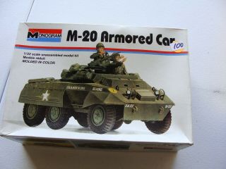 Monogram Model M - 20 U.  S.  Armored Car Kit 4101 Scale 1/32 Open