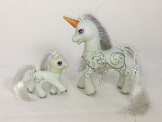 My Little Pony G2 Vintage Light Up Family Silver Swirl And Baby Swirly