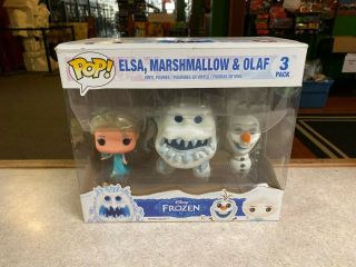 Funko Pop Deluxe Nip Frozen Disney Elsa Marshmallow Olaf 3 Pack