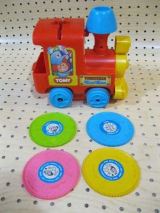 Vintage Tuneyville Choo Choo Musical Train Engine Toy Records Tomy Great