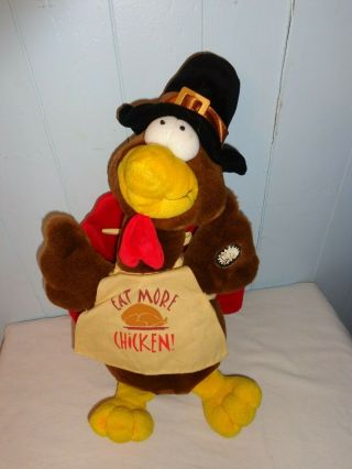 Dan Dee Animated Singing Dancing Turkey Eat More Chicken Thanksgiving Plush Doll