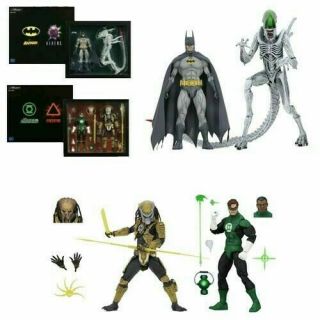 Nycc 2019 Exclusive Neca 7” Batman Vs Joker Alien And Green Lantern Vs Predator