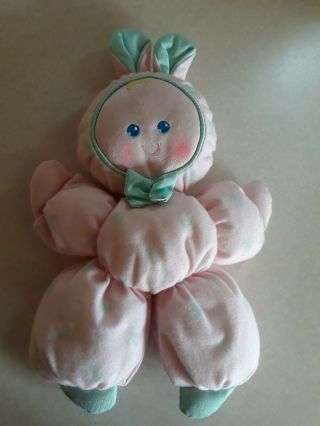 Vintage Fisher Price Slumber Babies Lovey Doll Plush Bunny Pink Baby Toy 1989