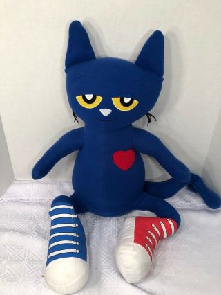 Vguc - Htf - 30” Pete The Cat Stuffed Soft Plush Toy Doll Blue Tennis Shoes