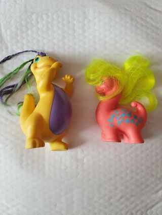 Vintage Hasbro G1 My Little Pony Dinosaur Friend Cutesaurus And Yellow Dinosaur