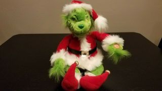 Dr.  Seuss Animated Sing And Dance Grinch Santa Plush Doll (2000) Ex.