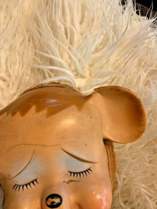 VINTAGE RUSHTON RUBBER FACE POUTING Sleeping TEDDY BEAR PLUSH Stuffed TOY Doll 3