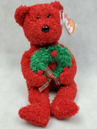 Ty Beanie Baby 2006 Holiday Teddy Red Bear Plush (j)