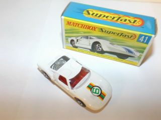 Matchbox Trans.  S/f No.  41 - A Ford Gt White Body,  Rare 