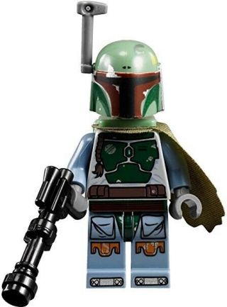 Lego Star Wars Boba Fett Minifigure From Set 9496 (with Blaster And Cloth)