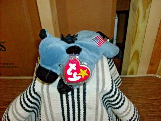 Ty Beanie Baby - Lefty The Donkey - Date Of Birth 07/04/1996 - Style 4086