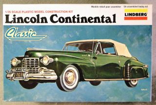 Lindberg 1/25 1948 Lincoln Continental Vintage Plastic Model Kit