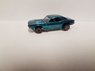 Hot Wheels Wheels Redlines U.  S 1967 Custom Camaro Light Blue Very Rare Color 3