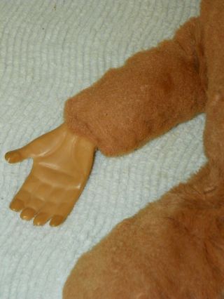 Vintage Rubber Face Monkey Toy Stuffed Plush Flat Feet Hands Tan Blonde Rushton? 3