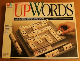 Vintage 1988 Upwords 3d Word Game Milton Bradley 4312 1988 Complete