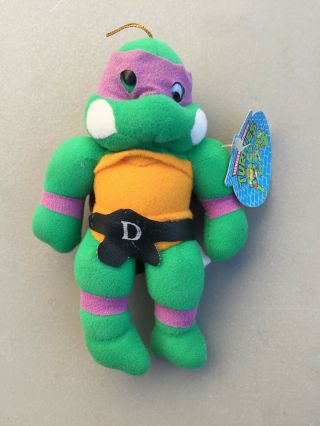 Vintage 1989 Ace Teenage Mutant Ninja Turtles Donatello 7 1/2 " Plush With Tag