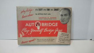 Vintage Auto Bridge Playing Board Play Yourself Bridge Game Complete