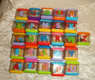 26 Fisher Price Peek A Boo Alphabet Blocks Letters A - Z Complete Set