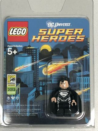 Lego Sdcc 2013 Superman Black Suit Exclusive Dc Superheroes Ultra Rare