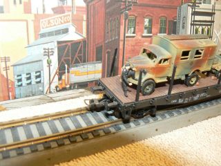 Roco HO WWII German Truck and Utility Car Train Transport Custom Paint 2