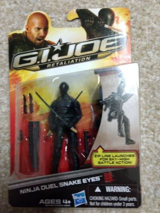 G I Gi Joe Retaliation Movie Ninja Duel Zip - Line Snake Eyes Figure -