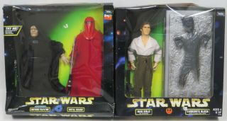 Kenner 1998 Star Wars Action Figures 12 " Han Solo Prisoner & Emperor Palpatine