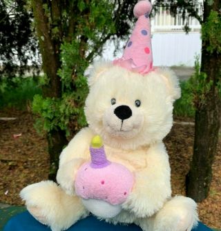 Cuddle Barn Happy Birthday Teddy Bear Singing Plush Stuffed Animal Toy See Video