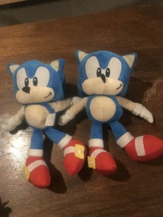 20th Anniversary Sega Sonic The Hedgehog Plush Set Of 2 (1 Has Small Tear)
