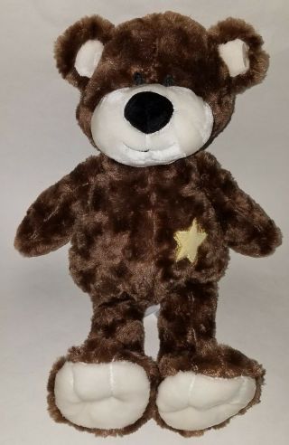 Little Miracles Brown Teddy Bear Plush Lovey Yellow Star 15 " Stuffed Animal Toy