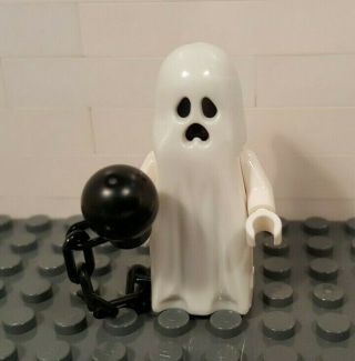 Lego Custom Glow In The Dark Ghost With Chain Halloween Minifigure