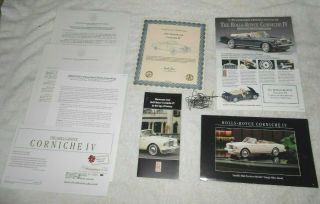 1/24 Franklin 1992 Rolls Royce Corniche Iv Paperwork - Advertisement