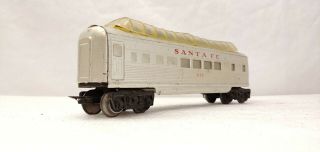 Marx O Gauge Santa Fe 3152 Lighted Vista Dome Passenger Train Car C - 6