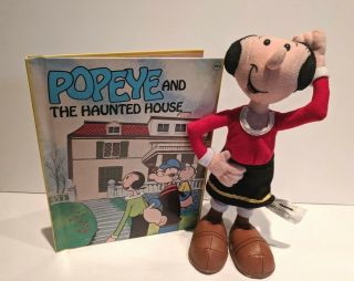 Olive Oyl 9 " Doll Plush & Book From Classic Popeye The Sailor Man Cartoons