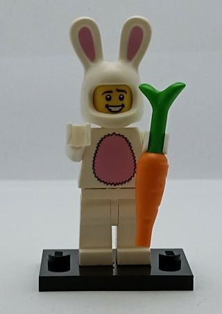 Bunny Suit Guy With Ears,  Carrot,  And Stand - Lego 8831 - Minifigure Series 7