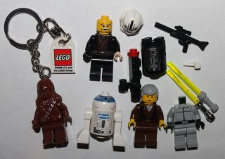 Lego Star Wars Minifigure Mini Figure Chewbacca Keychain & R2 - D2 & More Figs