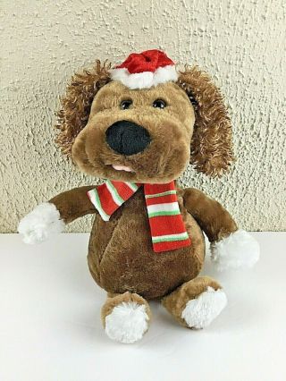 Dan Dee Christmas Dog Plush Animated Light Up Sings 4 Songs Jingle Bells 10”